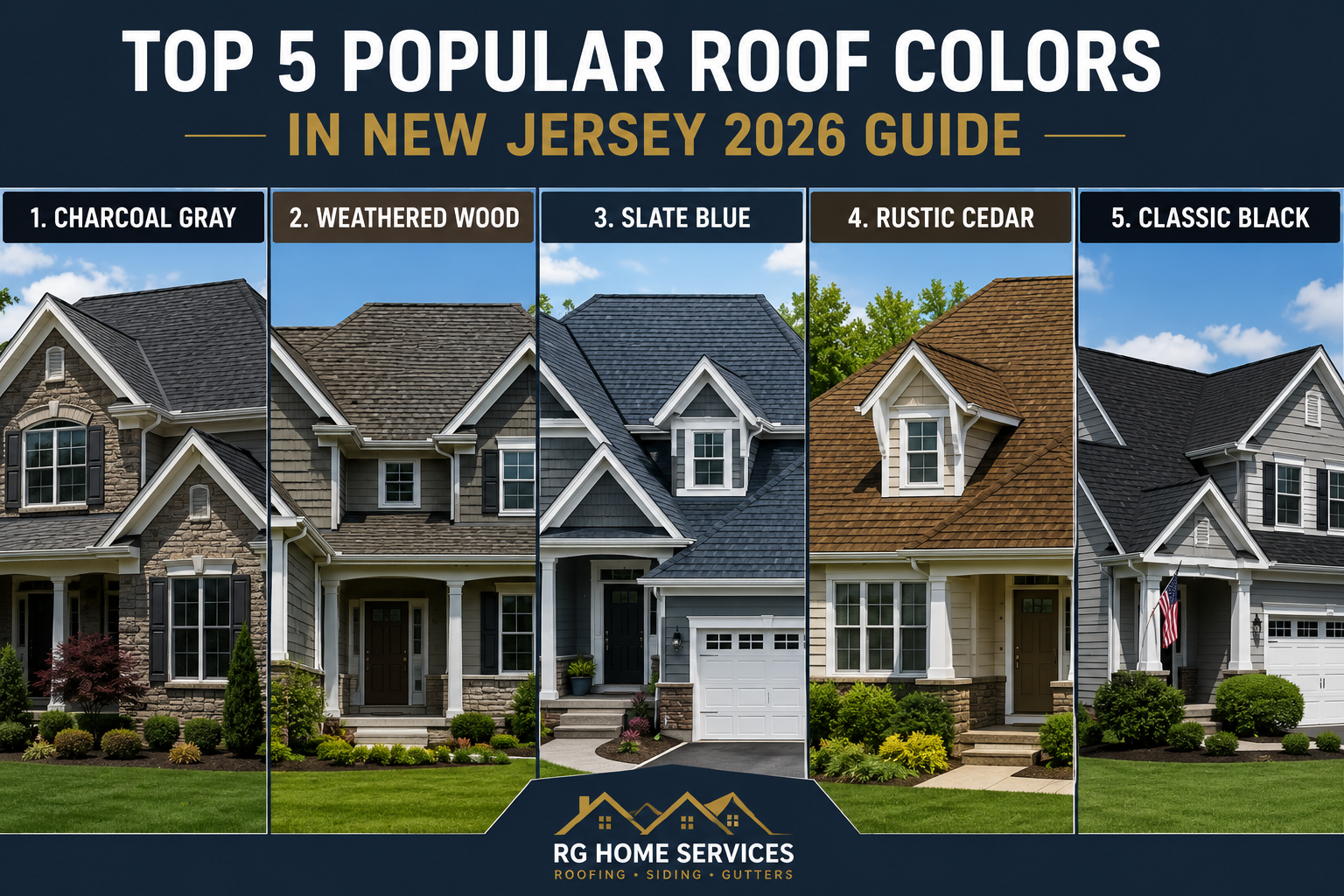 Top 5 Popular Roof Colors in New Jersey